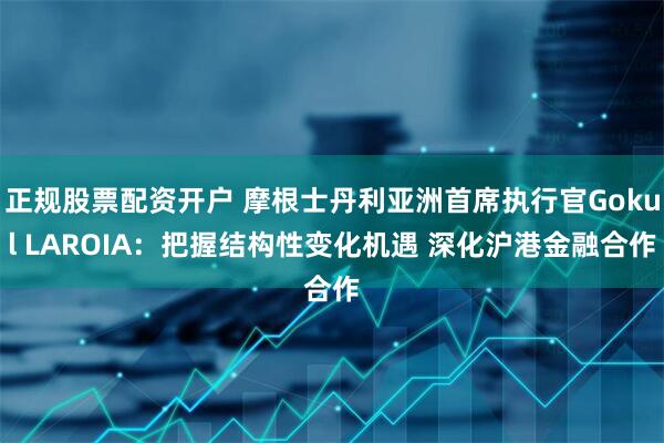 正规股票配资开户 摩根士丹利亚洲首席执行官Gokul LAROIA：把握结构性变化机遇 深化沪港金融合作