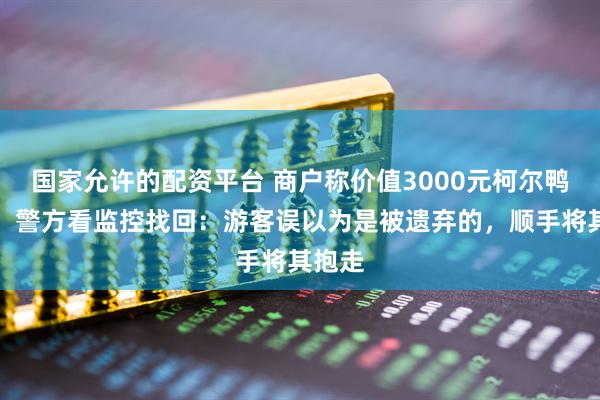 国家允许的配资平台 商户称价值3000元柯尔鸭走失，警方看监控找回：游客误以为是被遗弃的，顺手将其抱走